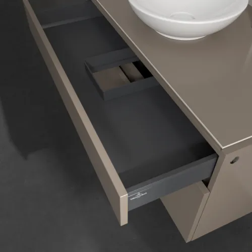 VILLEROY BOCH Legato toaletní skříňka, s osvětlením, 2 výsuvy, 1000 x 550 x 500 mm, Truffle Grey / Truffle Grey #B572L0VG, obrázek 6