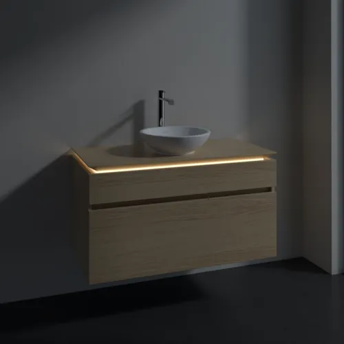 VILLEROY BOCH Legato toaletní skříňka, s osvětlením, 2 výsuvy, 1000 x 550 x 500 mm, severský dub / severský dub #B572L0VJ, obrázek 3