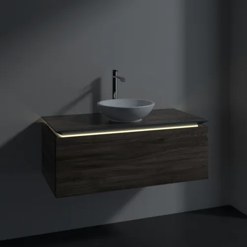 VILLEROY BOCH Legato toaletní skříňka, s osvětlením, 1 zásuvka, 1000 x 380 x 500 mm, Kamenný dub / Kamenný dub #B571L0RK, obrázek 3