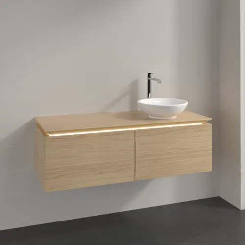 VILLEROY BOCH Legato toaletní skříňka, s osvětlením, 2 výsuvy, 1200 x 380 x 500 mm, severský dub / severský dub #B581L0VJ, obrázek 2