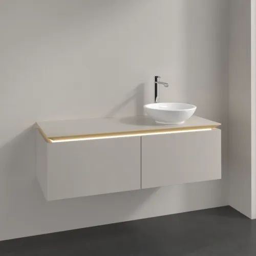 VILLEROY BOCH Legato toaletní skříňka, s osvětlením, 2 výsuvy, 1200 x 380 x 500 mm, Soft Grey / Soft Grey #B581L0VK, obrázek 2