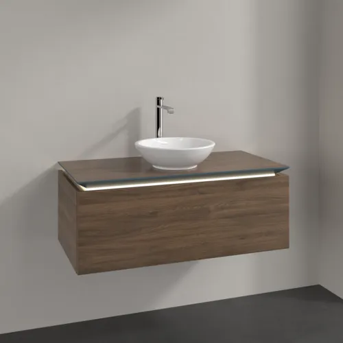 VILLEROY BOCH Legato toaletní skříňka, s osvětlením, 1 zásuvka, 1000 x 380 x 500 mm, Arizona Oak / Arizona Oak #B571L0VH, obrázek 2