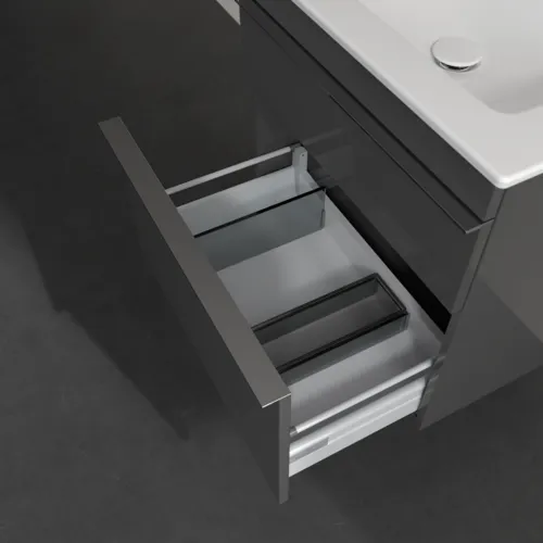 VILLEROY BOCH Venticello toaletní skříňka, 2 výsuvy, 603 x 590 x 502 mm, lesklá šedá / lesklá šedá #A92401FP, obrázek 6