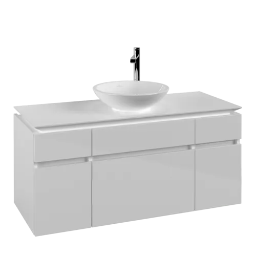 VILLEROY BOCH Legato toaletní skříňka, 5 výsuvů, 1200 x 550 x 500 mm, lesklá bílá / lesklá bílá #B57800DH