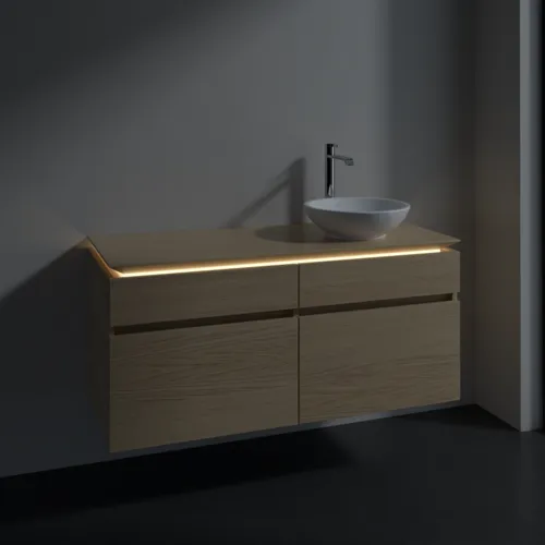 VILLEROY BOCH Legato toaletní skříňka, s osvětlením, 4 výsuvy, 1200 x 550 x 500 mm, severský dub / severský dub #B582L0VJ, obrázek 3