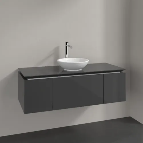 VILLEROY BOCH Legato toaletní skříňka, 3 výsuvy, 1200 x 380 x 500 mm, lesklá šedá / lesklá šedá #B57700FP, obrázek 2