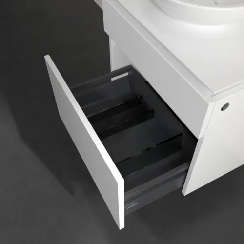 VILLEROY BOCH Legato toaletní skříňka, 2 výsuvy, 600 x 550 x 500 mm, lesklá bílá / lesklá bílá #B56800DH, obrázek 6