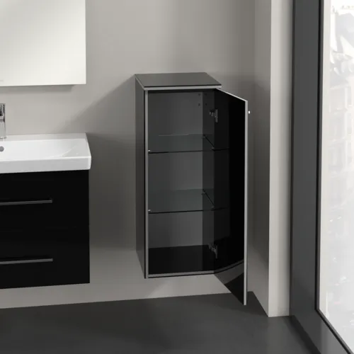 VILLEROY BOCH Boční skříňka Avento, 1 dveře, 350 x 890 x 405 mm, Crystal Black #A89501B3, obrázek 4