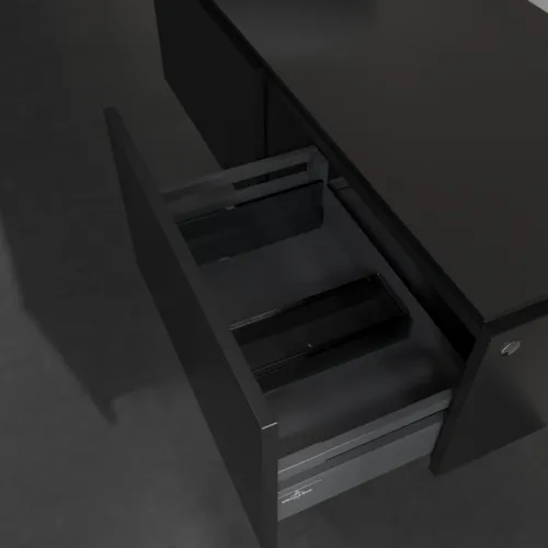 VILLEROY BOCH Legato toaletní skříňka, 2 výsuvy, 1200 x 380 x 500 mm, černý matný lak / černý matný lak #B57900PD, obrázek 6