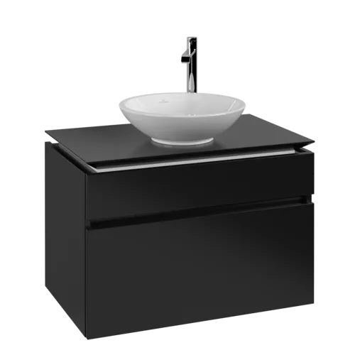 VILLEROY BOCH Legato toaletní skříňka, 2 výsuvy, 800 x 550 x 500 mm, černý matný lak / černý matný lak #B57000PD