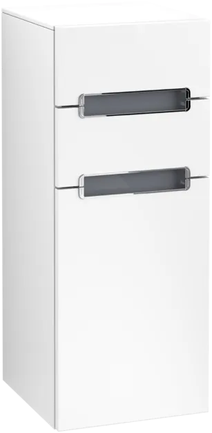 VILLEROY BOCH Boční skříňka Subway 2.0, 1 dvířka, 2 zásuvky, 356 x 857 x 370 mm, bílá matná / sklo bílé #A7131SMS