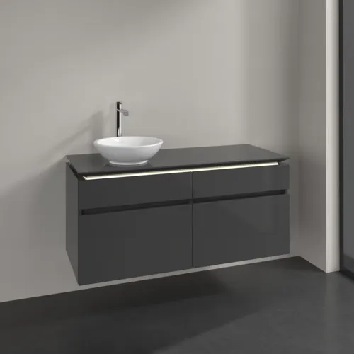 VILLEROY BOCH Legato toaletní skříňka, s osvětlením, 4 výsuvy, 1200 x 550 x 500 mm, lesklá šedá / lesklá šedá #B580L0FP, obrázek 2