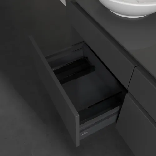 VILLEROY BOCH Legato toaletní skříňka, s osvětlením, 4 výsuvy, 1200 x 550 x 500 mm, lesklá šedá / lesklá šedá #B580L0FP, obrázek 5