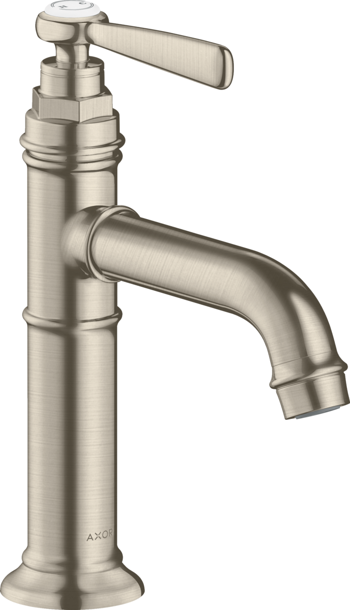 HANSGROHE AXOR Montreux Páková umyvadlová baterie 100 s páčkovou rukojetí a s odtokovou soupravou #16516820 - kartáčovaný nikl