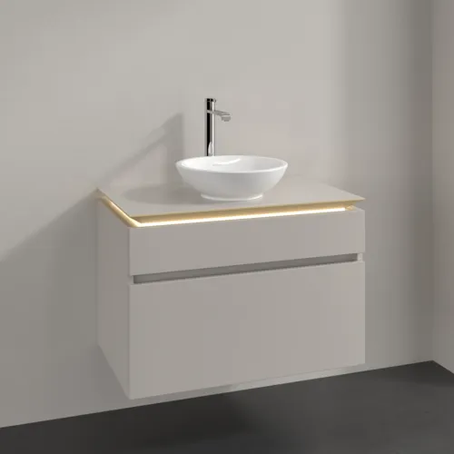 VILLEROY BOCH Legato toaletní skříňka, s osvětlením, 2 výsuvy, 800 x 550 x 500 mm, Soft Grey / Soft Grey #B570L0VK, obrázek 2