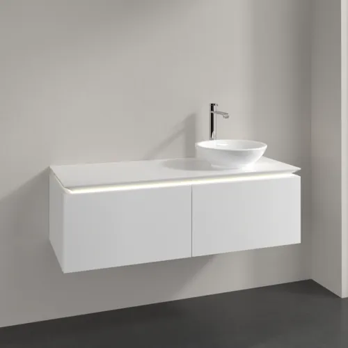 VILLEROY BOCH Legato toaletní skříňka, s osvětlením, 2 výsuvy, 1200 x 380 x 500 mm, lesklá bílá / lesklá bílá #B581L0DH, obrázek 2