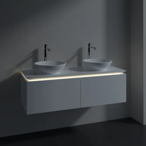 VILLEROY BOCH Legato toaletní skříňka, s osvětlením, 2 výsuvy, 1200 x 380 x 500 mm, bílá matná / bílá matná #B583L0MS, obrázek 3