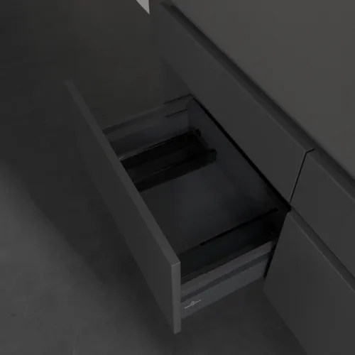 VILLEROY BOCH Legato toaletní skříňka, s osvětlením, 4 výsuvy, 1200 x 550 x 500 mm, lesklá šedá / lesklá šedá #B582L0FP, obrázek 5