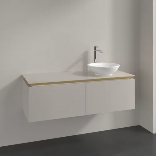 VILLEROY BOCH Legato toaletní skříňka, 2 výsuvy, 1200 x 380 x 500 mm, Soft Grey / Soft Grey #B58100VK, obrázek 2