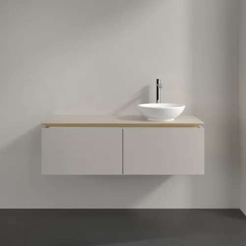 VILLEROY BOCH Legato toaletní skříňka, 2 výsuvy, 1200 x 380 x 500 mm, Soft Grey / Soft Grey #B58100VK, obrázek 3