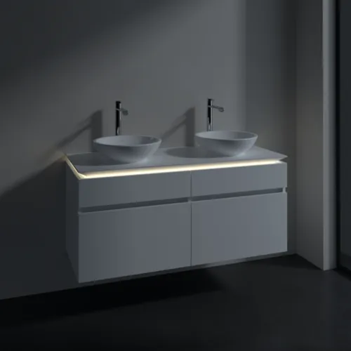 VILLEROY BOCH Legato toaletní skříňka, s osvětlením, 4 výsuvy, 1200 x 550 x 500 mm, bílá matná / bílá matná #B584L0MS, obrázek 3