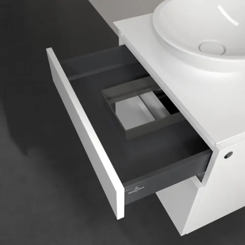 VILLEROY BOCH Legato toaletní skříňka, 2 výsuvy, 600 x 550 x 500 mm, bílá matná / bílá matná #B56800MS, obrázek 7