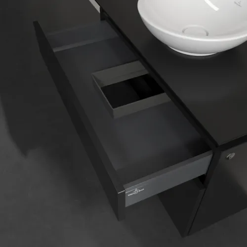 VILLEROY BOCH Legato toaletní skříňka, s osvětlením, 2 výsuvy, 800 x 550 x 500 mm, černý matný lak / černý matný lak #B570L0PD, obrázek 6