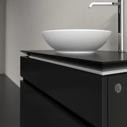 VILLEROY BOCH Legato toaletní skříňka, s osvětlením, 2 výsuvy, 800 x 550 x 500 mm, černý matný lak / černý matný lak #B570L0PD, obrázek 4