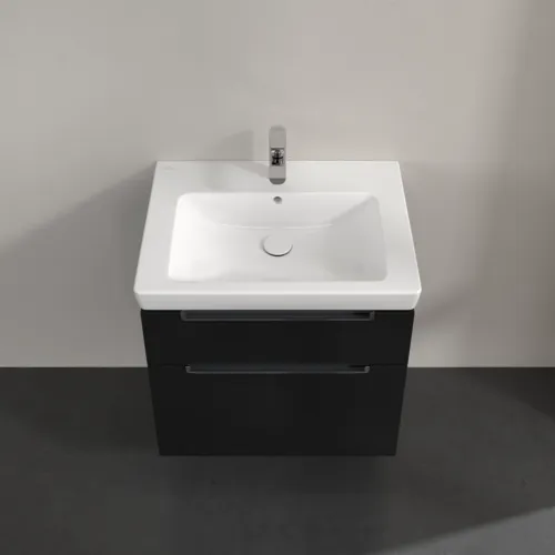 VILLEROY BOCH Subway 2.0 Vanity unit, 2 výsuvy, 637 x 590 x 454 mm, černý matný lak #A91010PD, obrázek 4