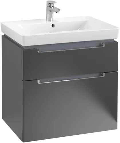 VILLEROY BOCH Subway 2.0 Vanity unit, 2 výsuvy, 637 x 590 x 454 mm, černý matný lak #A91010PD