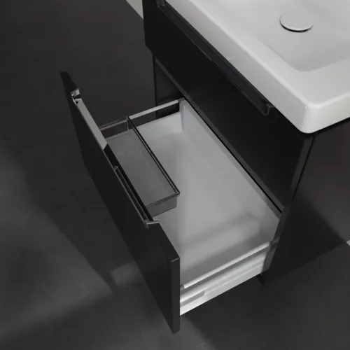 VILLEROY BOCH Subway 2.0 Vanity unit, 2 výsuvy, 637 x 590 x 454 mm, černý matný lak #A91010PD, obrázek 6