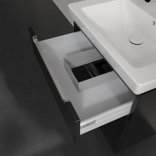 VILLEROY BOCH Subway 2.0 Vanity unit, 2 výsuvy, 637 x 590 x 454 mm, černý matný lak #A91010PD, obrázek 7