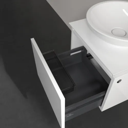 VILLEROY BOCH Legato toaletní skříňka, 1 zásuvka, 450 x 380 x 500 mm, lesklá bílá / lesklá bílá #B56500DH, obrázek 6