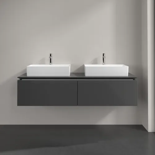 VILLEROY BOCH Legato toaletní skříňka, 2 výsuvy, 1600 x 380 x 500 mm, lesklá šedá / lesklá šedá #B67600FP, obrázek 3