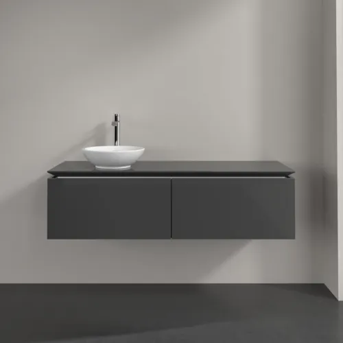 VILLEROY BOCH Legato toaletní skříňka, 2 výsuvy, 1400 x 380 x 500 mm, lesklá šedá / lesklá šedá #B58700FP, obrázek 3