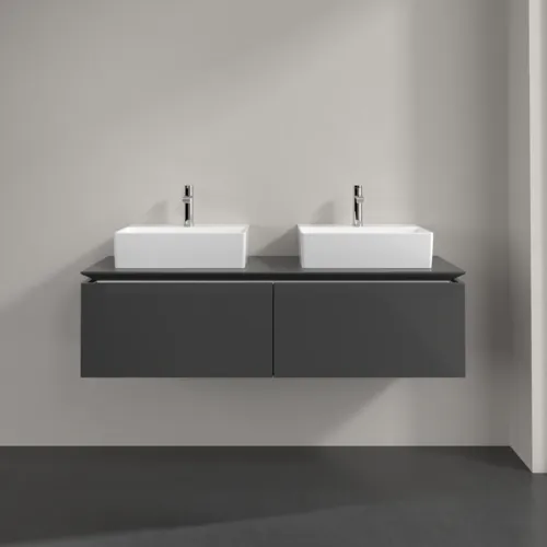 VILLEROY BOCH Legato toaletní skříňka, 2 výsuvy, 1400 x 380 x 500 mm, lesklá šedá / lesklá šedá #B66800FP, obrázek 3