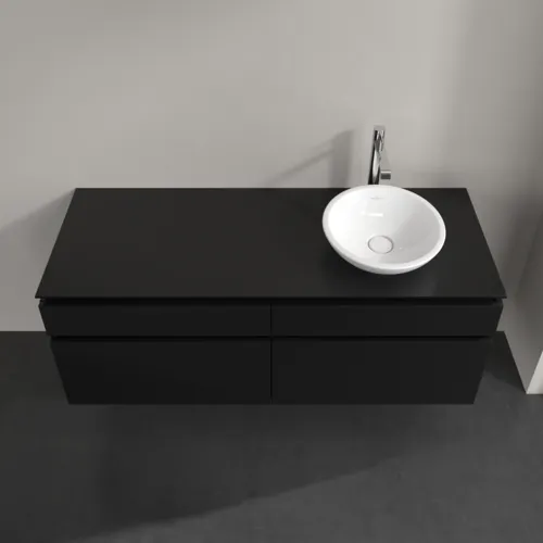 VILLEROY BOCH Legato toaletní skříňka, 4 výsuvy, 1400 x 550 x 500 mm, černý matný lak / černý matný lak #B59000PD, obrázek 4