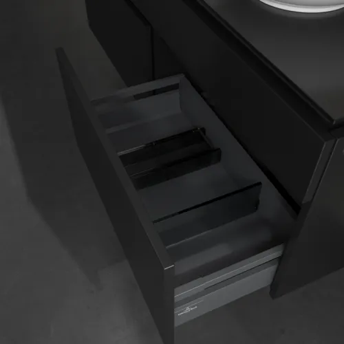 VILLEROY BOCH Legato toaletní skříňka, 4 výsuvy, 1400 x 550 x 500 mm, černý matný lak / černý matný lak #B59000PD, obrázek 7