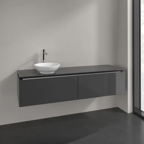 VILLEROY BOCH Legato toaletní skříňka, 2 výsuvy, 1600 x 380 x 500 mm, lesklá šedá / lesklá šedá #B59500FP, obrázek 2