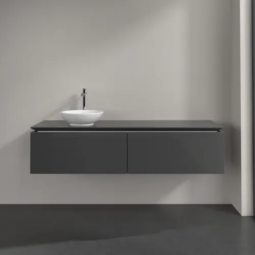 VILLEROY BOCH Legato toaletní skříňka, 2 výsuvy, 1600 x 380 x 500 mm, lesklá šedá / lesklá šedá #B59500FP, obrázek 3