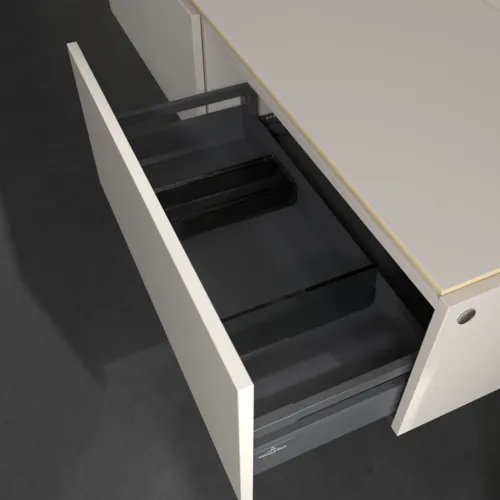 VILLEROY BOCH Legato toaletní skříňka, s osvětlením, 2 výsuvy, 1600 x 380 x 500 mm, Soft Grey / Soft Grey #B595L0VK, obrázek 5