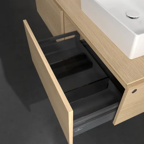VILLEROY BOCH Legato toaletní skříňka, s osvětlením, 2 výsuvy, 1400 x 380 x 500 mm, severský dub / severský dub #B668L0VJ, obrázek 5