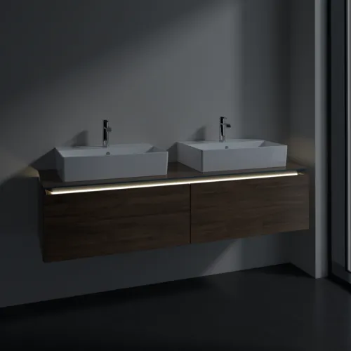 VILLEROY BOCH Legato toaletní skříňka, s osvětlením, 2 výsuvy, 1600 x 380 x 500 mm, Arizona Oak / Arizona Oak #B676L0VH, obrázek 3