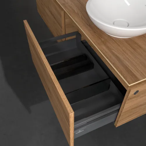 VILLEROY BOCH Legato toaletní skříňka, 2 výsuvy, 1400 x 380 x 500 mm, dub Kansas / dub Kansas #B59100RH, obrázek 6