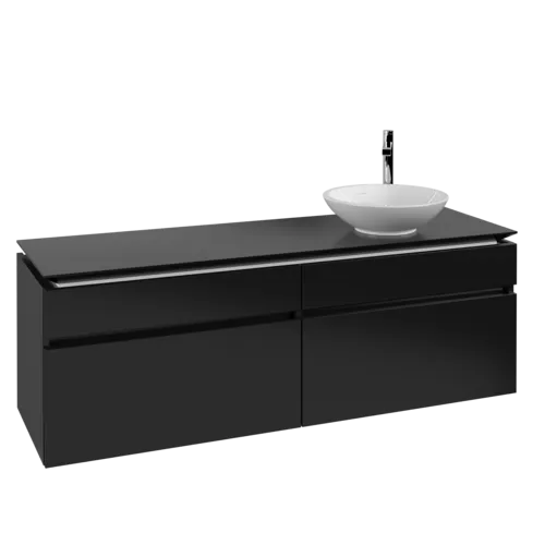 VILLEROY BOCH Legato toaletní skříňka, 4 výsuvy, 1600 x 550 x 500 mm, černý matný lak / černý matný lak #B59800PD