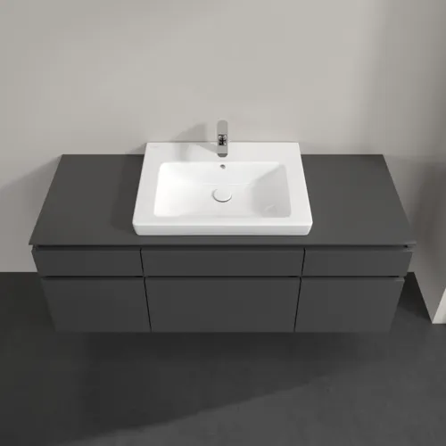 VILLEROY BOCH Legato toaletní skříňka, 5 výsuvů, 1400 x 550 x 500 mm, lesklá šedá / lesklá šedá #B68500FP, obrázek 4