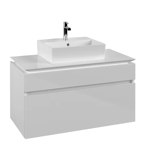 VILLEROY BOCH Legato toaletní skříňka, 2 výsuvy, 1000 x 550 x 500 mm, lesklá bílá / lesklá bílá #B60400DH