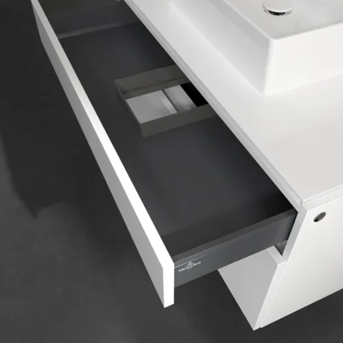 VILLEROY BOCH Legato toaletní skříňka, 2 výsuvy, 1000 x 550 x 500 mm, lesklá bílá / lesklá bílá #B60400DH, obrázek 7