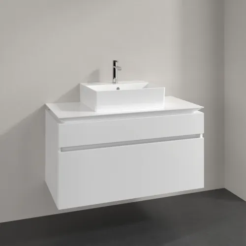 VILLEROY BOCH Legato toaletní skříňka, 2 výsuvy, 1000 x 550 x 500 mm, lesklá bílá / lesklá bílá #B60400DH, obrázek 2