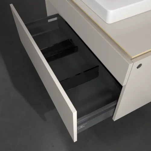 VILLEROY BOCH Legato toaletní skříňka, 2 výsuvy, 1000 x 550 x 500 mm, Soft Grey / Soft Grey #B68100VK, obrázek 6